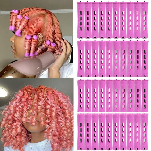 CHUANK 40 Pcs Perm Rods for Natural Hair Cold Wave Rods Hair Rollers for Women Hair Roller Curler Perm Rods for Long Medium Short Hair Plastic Cold Wave Rods Hairdressing Styling Tool Or