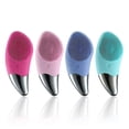 thumbnail image 2 of Cleansing Instrument Temperature Sensing Electric Face Washer Ultrasonic Brush Facial Pore Cleanser, 2 of 4