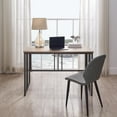 thumbnail image 5 of Collapsible Slatted Mission Writing Computer Desk, Space Saving for Bedroom, Home Office, Small Spaces, Fully Assembled, White Oak/Gunmetal – Leick Home, 70001-WOGM, 5 of 17