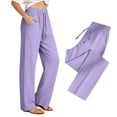 thumbnail image 4 of Womens Hiking Pants Quick Dry Lightweight Joggers Summer Stretch Workout Athletic Running Travel Pants with Pockets Purple S, 4 of 6
