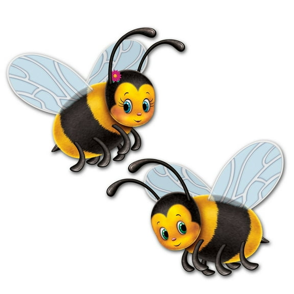 Club Pack of 24 Yellow and Black Bumblebee Party Cutout Decorations 17"