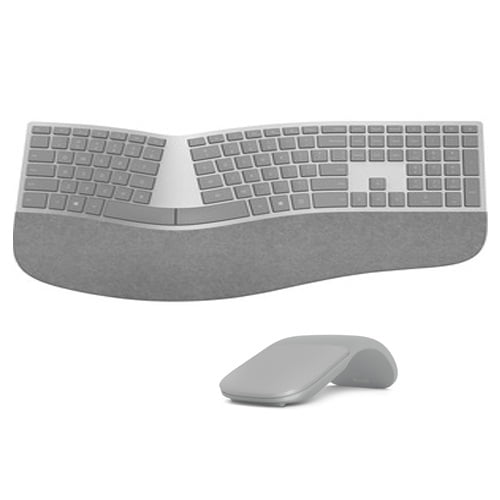 Microsoft Surface Ergonomic Keyboard + Surface Arc Touch Mouse Platinum