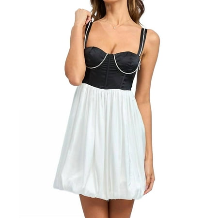 GOLDEN Maude Color Block Corset Dress