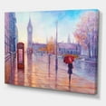 thumbnail image 3 of Designart ' Big Ben and Woman With Red Umbrella In London Street ' French Country Canvas Wall Art Print, 3 of 4