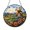 Acrylic 3.5 Inch, variant on Windmill Farm Scene Suncatcher for Window, Stained Glass Style Rustic Floral Decor