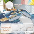 thumbnail image 2 of Abstract Graffiti Art Duvet Cover Set Queen Size, Gold Blue Blend Design 4 Piece Soft Microfiber Bedding Set with 1 Duvet Cover, 1 Flat Sheet, 2 Pillowcases, 2 of 9