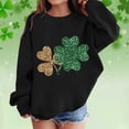 thumbnail image 4 of HXWCHs Affordable girls' sweatshirts Girls St Patricks Day Graphic Print Crewneck Sweatshirt Cute Drop Shoulder Long Sleeve Pullover top Black 4-5 Years, 4 of 4