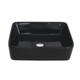 thumbnail image 2 of Stylish Vessel 18" Porcelain Rectangular Bathroom Sink Black P-223N, 2 of 9
