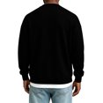 thumbnail image 3 of Button Down V-Neck Jacket for Men, Trendy Long Sleeve Solid Color Loose Fit Fall Casual Cozy Streetwear Outerwear Black L, 3 of 5