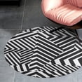 thumbnail image 4 of Modern Minimalist Dazzle Black And White Stripes Round Carpet Circle Rug Outdoor Patio Area Rug Washable Large Area Rugs Hallway Room Decor Fitness Mats, 4 of 8
