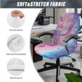 thumbnail image 3 of HELLHERO Marbling Print Office Chair Cover with Armrest Covers, Easy to Clean Gaming Chair Seat Covers, Office Computer Chairs Protector with Elastic Band, Pink, 3 of 6