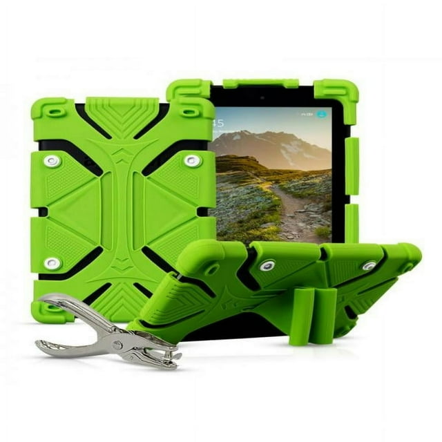 7-8 Inch Tablet Case Silicone Shockproof Self-stand Protective Case Cover with DIY Puncher for 7-8 Inch Android Windows Tablet