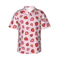 thumbnail image 2 of Xecao Hand Drawn Strawberry print Hawaiian shirt - a stylish short-sleeve button-down for men, perfect for casual beach and tropical outings., 2 of 9