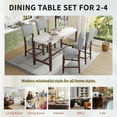 thumbnail image 6 of Euroco 5-Piece Counter Height Dining Table Set,Modern Dining Set with 4 Upholstered Chairs for Dining Room,White & Gray, 6 of 7
