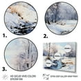 thumbnail image 3 of Designart "Snowy Wonderland by the River II" Landscapes Floater Framed Canvas Print, 3 of 7