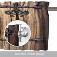 thumbnail image 6 of Rustic Wooden Door Kitchen Curtain Valances for Windows Farmhouse Short Curtains, Brown Black Farmhouse Country Vintage Rod Pocket Valance Curtain for Bedroom Cafe Living Room, 6 of 8