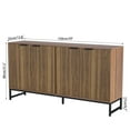 thumbnail image 2 of Fluted Accent Cabinet, Sideboard Storage Cabinet with Adjustable Shelves, Wooden Fluted Cabinet for Living Room, Dining Room, Hallway(Walnut), 2 of 8