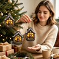 thumbnail image 5 of Flat Acrylic Winter Woodland Christmas Ornament, Snow Forest House Hanging Decor, Holiday Keepsake Pendant for Christmas Tree and Wreath Display, 5 of 6