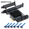 thumbnail image 1 of 6/4 10 Port SATA III PCIe Card, PCIe SATA III Controller Card To 6GB/s Internal Adapter Converter PCI SATA 3.0 Expansion Card 6Port, 1 of 6