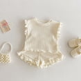 thumbnail image 3 of Tiijoy Girls Summer Outfits Stretchy Solid Tank Top Ruffle Trim Shorts Set, Sizes 6-12 Months, 3 of 3