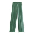 thumbnail image 6 of Casual Women Solid Color Pants Suits Autumn Fashion Office Ladies Single Button Blazer Two Piece Sets Female Chic Sets-Green1-S, 6 of 6