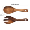 thumbnail image 3 of YSNOOWE 2Pcs Spoons And Forks Brown Wood For Salad And Dessert Serving, 3 of 8