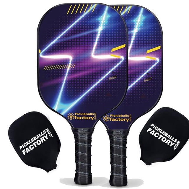 PB00022-5-C Ensemble de Démarrage de Pickleball - Raquettes de Pickleball Lightning Near Me, Ensemble de Pickleball Graphite, Fibre de Carbone Graphite