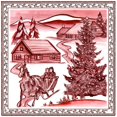 thumbnail image 2 of Wang, Melissa 26x26 Black Ornate Wood Framed with Double Matting Museum Art Print Titled - Christmas Wonderland Toile II, 2 of 4