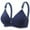 Blue, variant on Herrnalise Women's Lace Edge Vertical Stripe Back Bra Padded Bra Wireless Lingerie For women