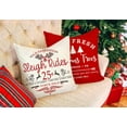 thumbnail image 3 of Farmhouse Christmas Pillow Covers 18x18 Set of 4 Winter Holiday Decorations Xmas Red White Rustic Throw Cushion Case for Sofa Couch Home Decor (Sleigh Rides, Farm Fresh Tree, Cocoa, Candy Canes), 3 of 7