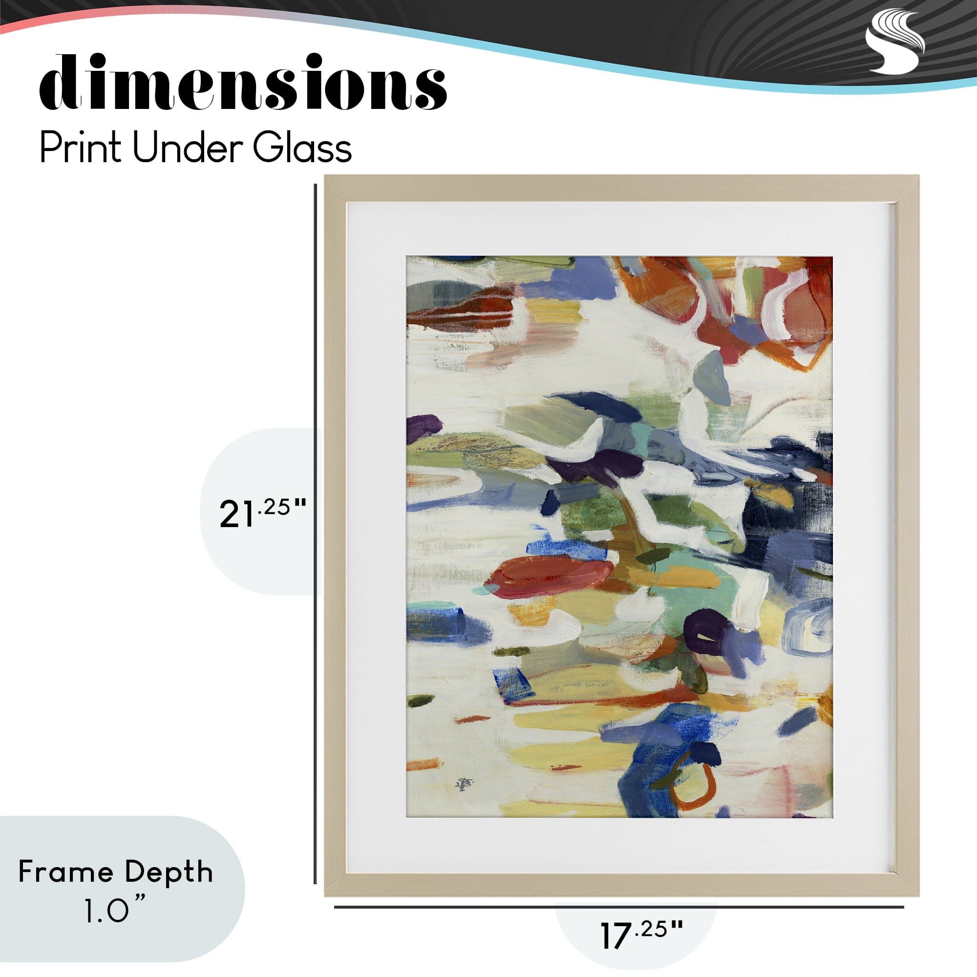 Stupell Industries Primary Hued Abstraction Birch Framed Print Under Glass, design by Lisa Ridgers