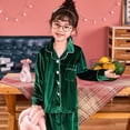 thumbnail image 3 of Conjunto de pijamas de franela gruesa y cálida para niños, ropa de dormir de terciopelo dorado, para la familia y Navidad, Unisex, 3 of 4