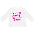 thumbnail image 3 of Inktastic My Aunty Loves Me with Hearts and Kiss Boys or Girls Long Sleeve Toddler T-Shirt, 3 of 5