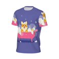thumbnail image 6 of Wukai Dog Washes in a Bath Print Men's Short-Sleeved Mesh T-Shirt,Quick-Dry Short Sleeve Workout T-Shirt-Medium, 6 of 8
