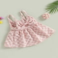 thumbnail image 3 of Bébé Fille Robe Slip Spaghetti Bretelles à Carreaux Bowknot A-line Robe, 3 of 8