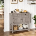 thumbnail image 2 of Homfa Farmhouse Console Table with 2 Drawers& Doors, Sofa Table with Storage Cabinet and Open Shelf for Living Room Entryway, Gray, 2 of 8
