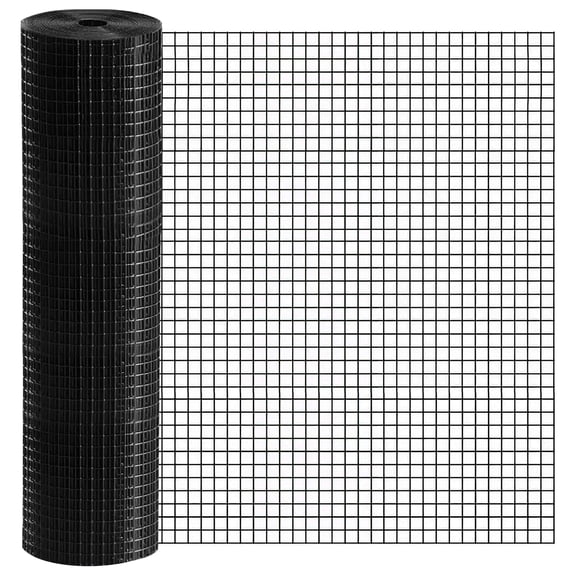 19GA Hardware Cloth Welded Black PVC Coated Wire Mesh Galvanized Square Chicken Wire Fence 1/2in 48in(H) x 100ft(L)