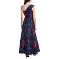 thumbnail image 2 of Adrianna Papell womens  One Shoulder Jacquard Gown, 2, Navy, 2 of 4