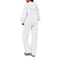 thumbnail image 5 of Huankd 2 Piece Lounge Sweat Sets Plus Size Spring Fashion Matching Sweatsuits Wide Leg Pants Travel Outfit Winter Clothes White M, 5 of 5