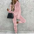 thumbnail image 3 of Women's Velvet Tracksuit Set Hoodie Sweatshirt with Pockets and Jogging Pants Warm Sweatsuit, 3 of 6