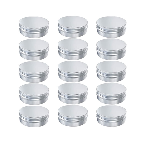 LTKJ 15 Pack 15 ML Metal Round Tins Aluminum Tin Cans Containers with Screw Lid for Salve, Spices or Candies