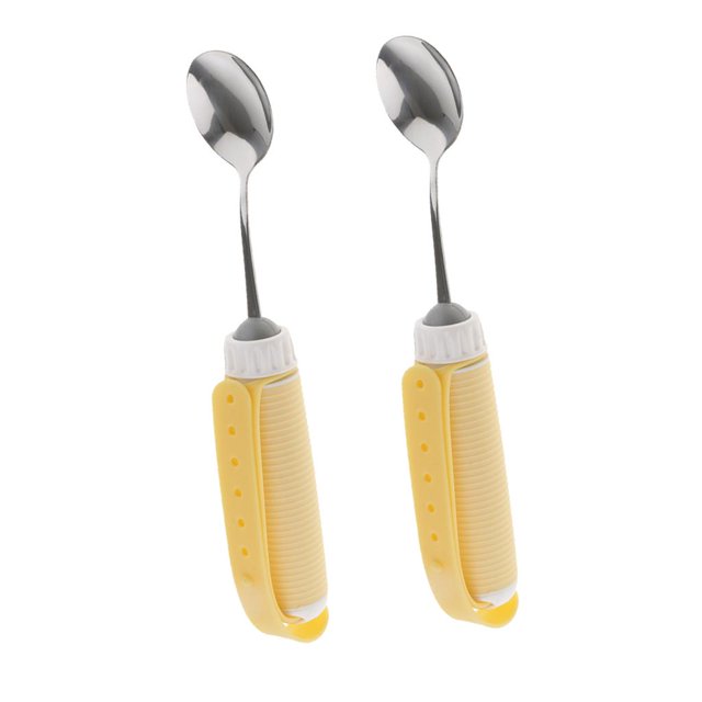 de para Artritis Giratoria de 2 Piezas 360 degree para Personas Mayores con Temblor de Parkinson jinwen Good Grip Spoon