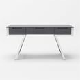 thumbnail image 4 of Modrest Dessart 3-Drawer Modern Veneer & Stainless Steel Desk in Elm Gray, 4 of 5