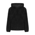 thumbnail image 7 of Htigea Womens Bear Ears Hoodies Sherpa Fleece Hooded Sweatshirts Oversized Long Sleeve Pullover Tops Black S, 7 of 7