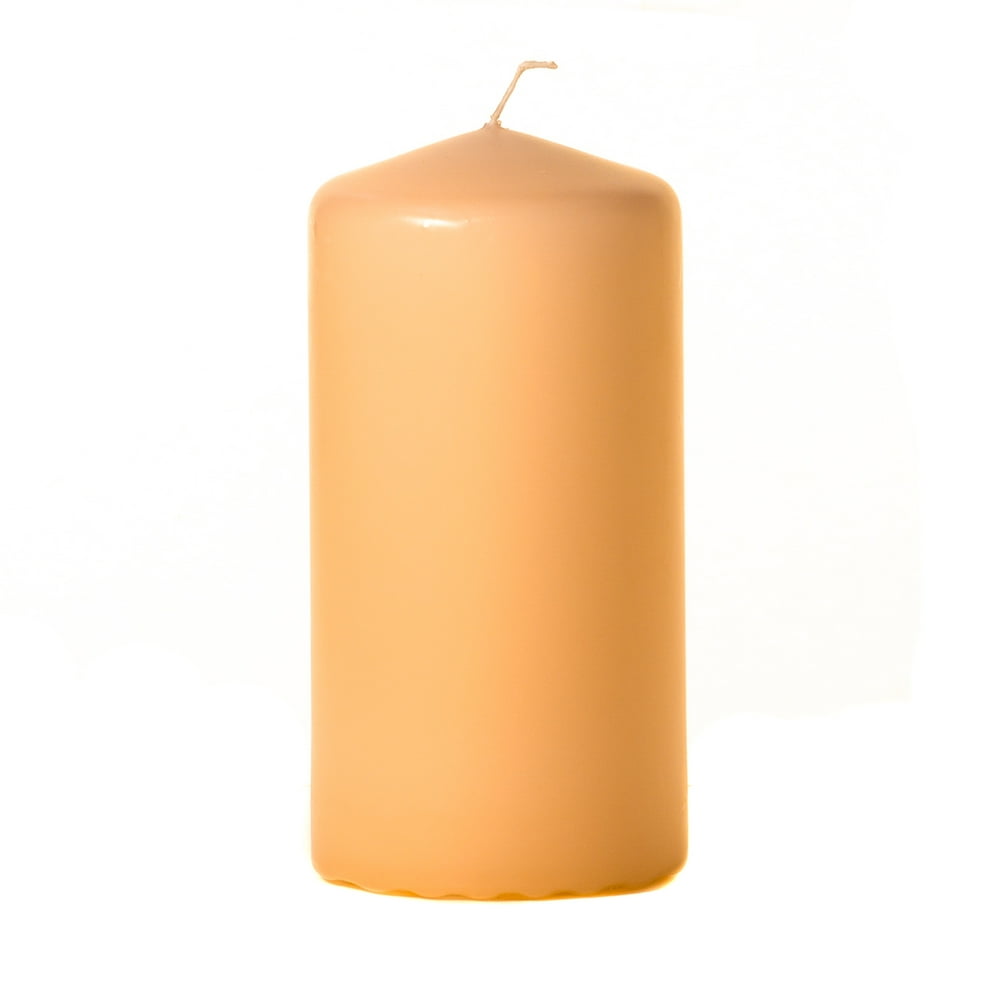 1 Pc 3x6 Peach Pillar Candles Unscented 3 in. diameterx6 in. tall