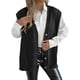 thumbnail image 1 of Chaleco de Punto Sin Mangas para Mujer, con Cuello en V, Botones, Informal, Holgado, para Otoño e Invierno. Negro Talla Única, 1 of 9