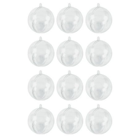 2.25" Set of 12 Clear Fillable Plastic Ball Christmas Ornaments