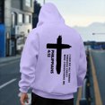 thumbnail image 3 of PiGOGI Men's Casual Pullover Hoodie with Pocket Long Sleeve Sweatshirt Fashion Print Hooded Sweatshirt for Daily Wear Purple S, 3 of 6
