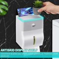 thumbnail image 5 of Dispensador de toallas de papel para baño, soporte de papel montado en la pared, soporte de inodoro impermeable para el hogar (gris) Afortunado Sencillez, 5 of 5