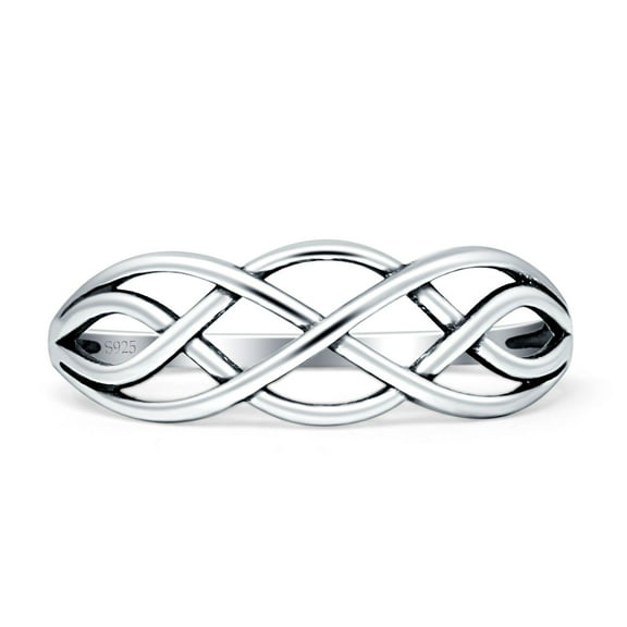 Celtic Twisted Infinity Band Oxidized Ring 925 Sterling Silver 5